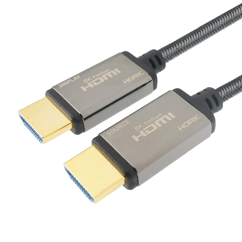 ホーリック 光ファイバー 8K Premium HDMIケーブル 30m 8K|60p 4K|120p 48Gbps HDMI 2.1 HDR メッシュタイプ HH300-620GY 0