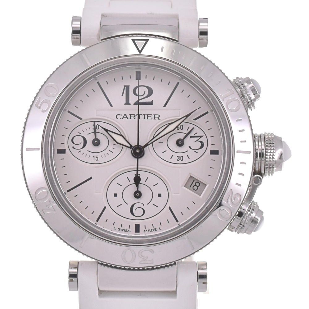 カルティエ CARTIER W3140005 パシャ シータイマー クロノグラフ デイト クォーツ メンズ 箱 保証書付き I 142472