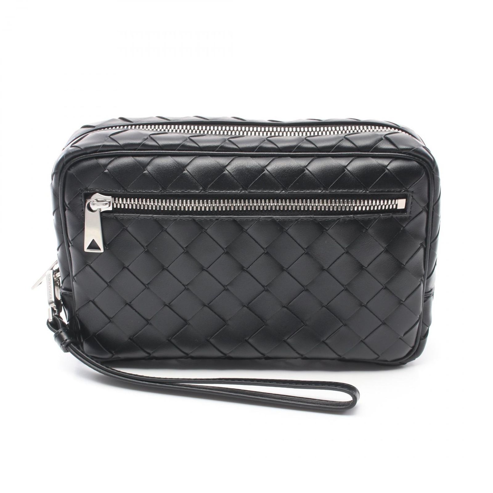 ボッテガヴェネタ BOTTEGA VENETA セカンドバッグ クラッチバッグ イントレチャート スモール リストレット ポーチ 795253V2HL18803 ブラック レザー クラッチバッグ ポーチ メンズ