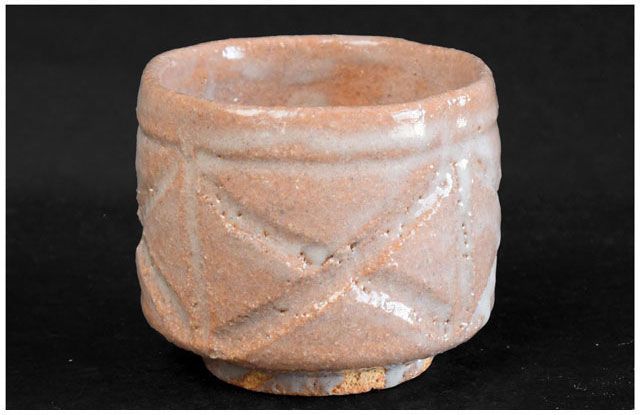 □三和堂□中里重利 絵唐津ぐい呑 共箱 酒盃 酒器 父: