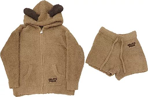 [Used] Clothing Tom Nook Character hoodie & shorts set, brown, women's free size.Animal Crossing: New Horizons meets GELATO PIQUE"