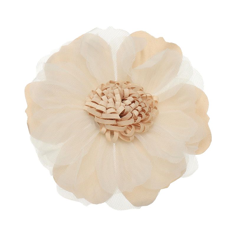 PATIKIL 4-inch Brick Flower Brooches Women's dress skirt calf hat clothing accessories wedding party banquet beige