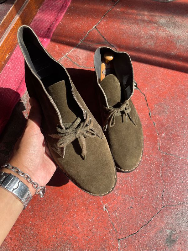 GRENSON Footmaster suede chukka boots (olive brown, UK6, made in England)