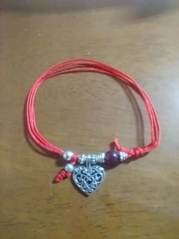Leave it on Bracelets Anklets Karen Silver Stainless Steel Charms Hypoallergenic, adjustable nylon cord.Bracelets Anklets code Anklets Red Amethyst