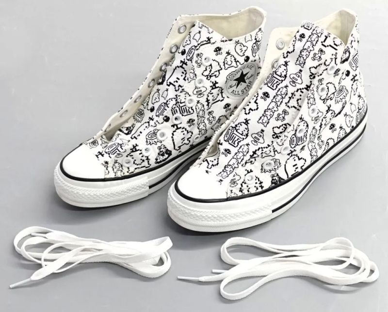 [Used] Clothing: Mr. Saturn (all-over print) sneakers, white, 24.5cm, "CONVERSE x Hobonichi MOTHER Project"