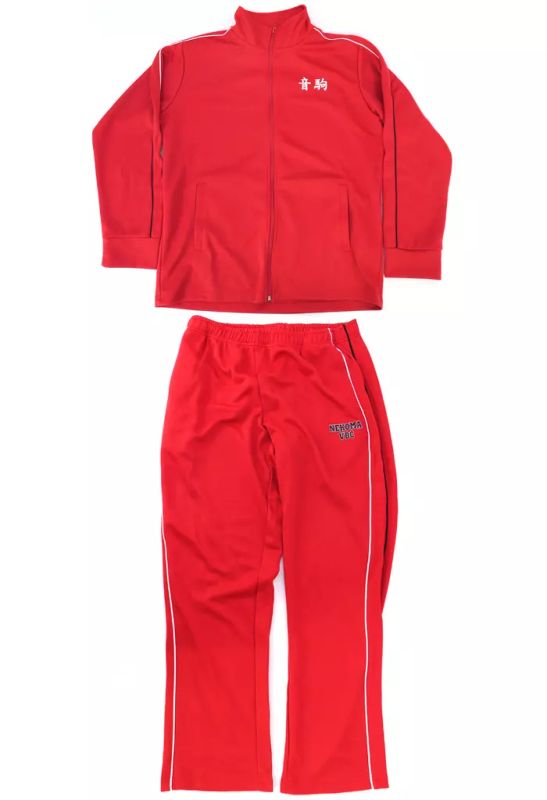 [Used] Clothing and accessories Nekoma High School tracksuit set (top and bottom) Red Men's LL size Haikyu!!×Shimamura"Online store exclusive"