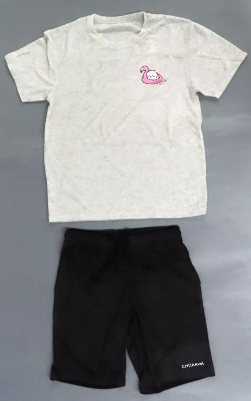 [Used] Clothing and accessories Chiikawa Chiikawa Summer Vacation Dry Pile Set (Short Sleeve & Shorts) Light Gray Men's XL Size Chiikawa×GU