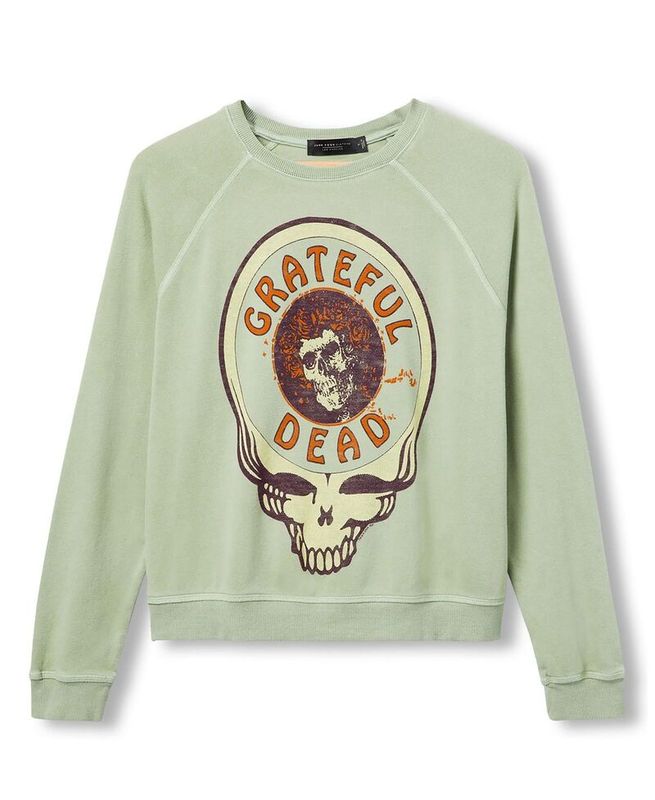 Junk Food Clothing Women's Outerwear Hoodies・Sweatshirts Shirts Fleece Junk Food Clothing Women's Grateful Dead Skull Raglan Cr