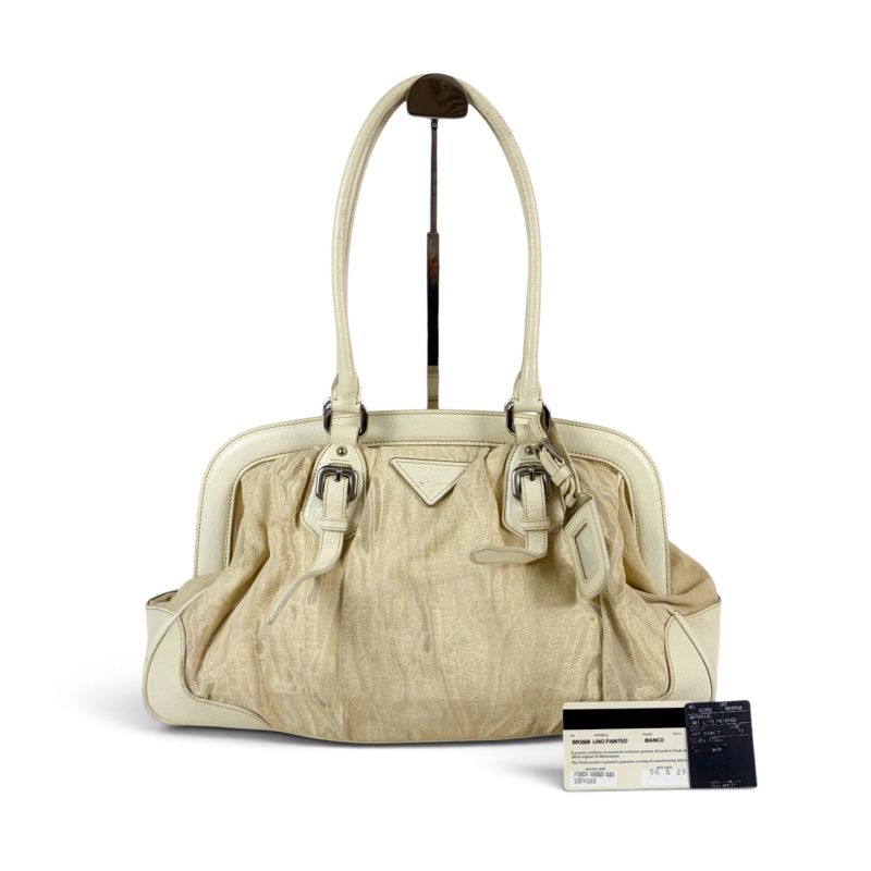 Prada Triangle Bowling Bag Prada Triangle Logo Bowling Bag, White