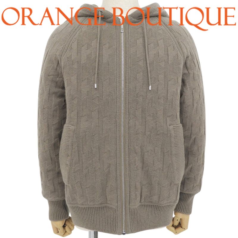 HERMES Hermès) Blouson, Beige Wool Coat/Jacket, H Logo, Apparel, Fashion, Clothing, Men's, 40802207341 [Used] [Alamode]