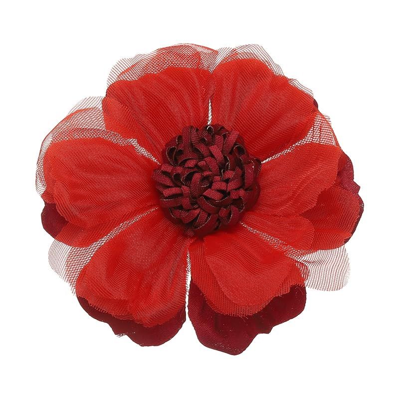 [New] PATIKIL Brick Flower Brooches Women's Dress Skirt Calf Hat Clothing Decorative Accessories Wedding Party Banquet Bright Red