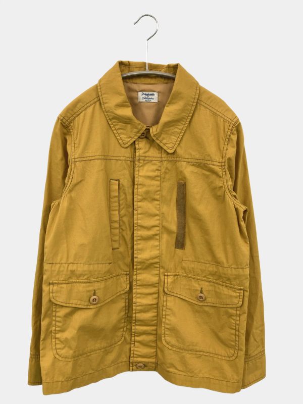 Today's wear of Clothing factory Outerwear M Orange Cotton Plain Mid-Length Hoodless Button-Fastening Women's