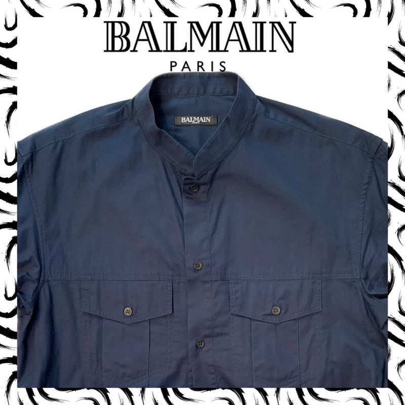 新品/超特価！定価13.7万円】BALMAIN スタンドカラー ロングシャツ