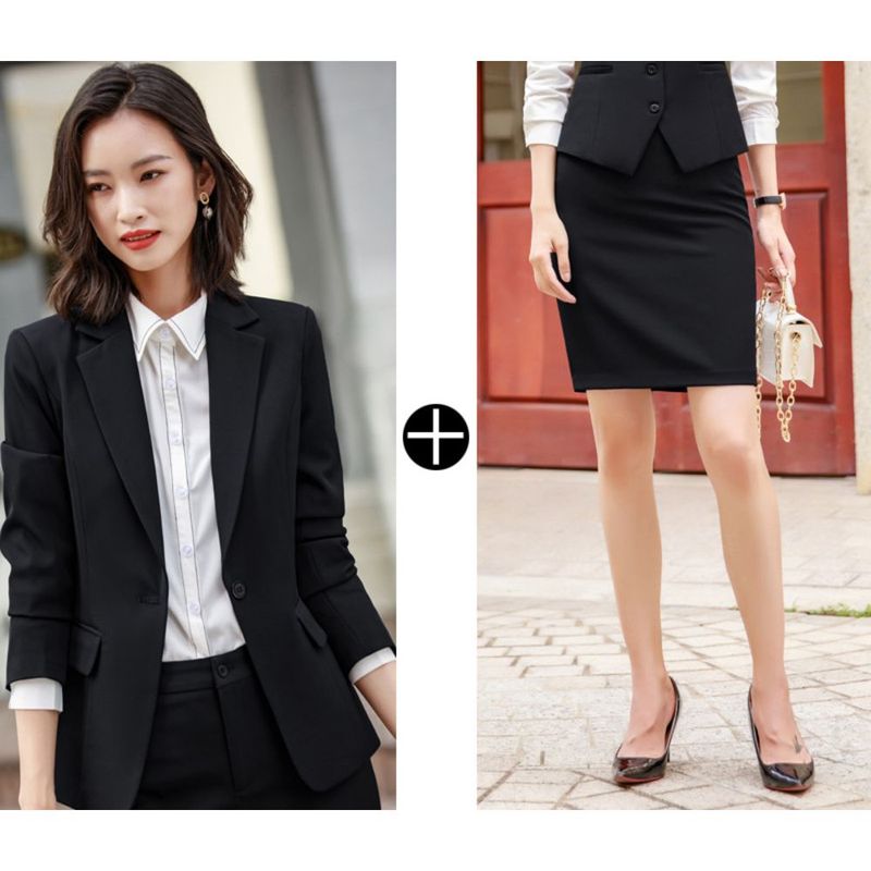 ☆ Black x Skirt ☆ Size M ☆ Women's Suits Set pklxy1605 Women's Suits Formal Set Formal Suits business Suits Mom Suits ceremony Suits Jackets Top and bottom set Outfit Sets Stylish office casual outfit (top and bottom)