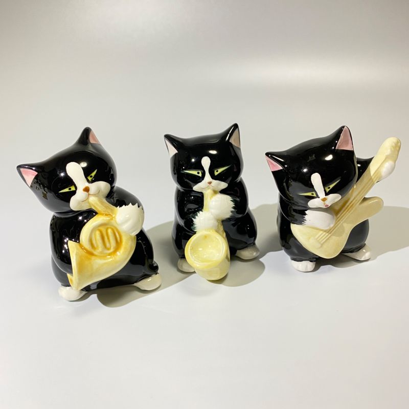 何でも揃う 黒猫楽団 置物 陶器 セブンコーポレーション ハーモニー