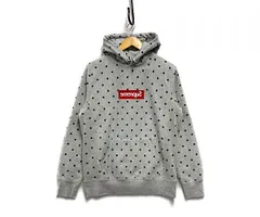 SUPREME シュプリーム ×COMME des GARCONS SHIRT Box Logo Pullover ドット BOXロゴ スウェット パーカー グレー M 正規品/27508