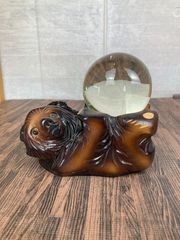 木彫りの熊　水晶台　置物　オブジェ