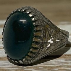 リング 指輪 緑 グリーン ラピスラズリ 約16号 無骨 大 デザイン インディアンジュエリー インディアン アクセサリー ビンテージ 50s ~ 60s 70s 80s 90S 天然石 メンズ レディス 一点物 アンティーク 2502 4980 p10