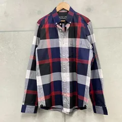 美品 BLACK LABEL CRESTBRIDGE ブラックレーベル クレストブリッジ 長袖シャツ BDシャツ ボタンダウン Mサイズ相当  サイズ2 チェック柄 メガチェック ネイビー系 三陽商会 SANYO メンズシャツ トップス