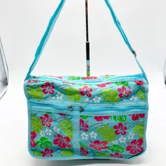 タグ付き 新品 diana francais ダイアナ・フランセ 前後ファスナー付きショルダーバッグ トートバッグ 花柄 ハイビスカス柄 ナイロン レディース ヴィンテージ vintage