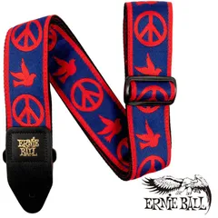 ERNIE BALL RED AND BLUE PEACE LOVE DOVE JACQUARD STRAP[#4698]〈アーニーボール〉