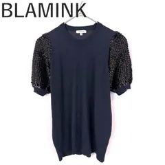 blamink ブラミンク　2025 12Gラメロングスリーブニット　ネイビー blamink ブラミンク 2025 12Gラメロングスリーブニット ネイビー