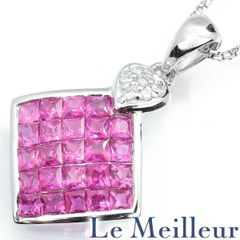 ルビー 1.30ct ダイヤモンド ホワイトゴールド K18WG ペンダントネックレス 中古 プレラブド 返品OK