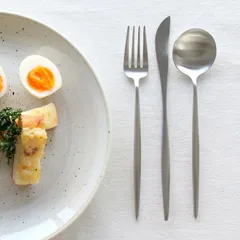 新品 クチポール ムーンマット ディナー3点セット（ディナーナイフ・ディナーフォーク・ディナースプーン） Cutipol MOON MATT 正規販売代理店 カトラリー ブラッシュド マット