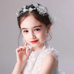 子供用ドレス飾り イヤリング 2点セット ドレスアクセサリー 髪飾り 可愛い 女の子 アクセサリー パール ヘアクリップ イベント 誕生日 結婚式 プレゼント シンプル クラシカル 花 発表会 音楽会 ピアノ 舞台 演出