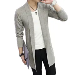 ☆ ベージュ ☆ Mサイズ ☆ メンズ ロング ニットジャケット ニットカーディガン メンズ ニットジャケット ニット ジャケット カーディガン オフィス フォーマル ロングカーディガン ロング カジュアル ビジネス シンプル きれいめ 上着 シルエット