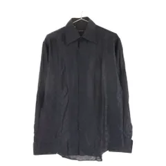GUCCI (グッチ) GG総柄 シルクロングスリーブシャツ ブラックのサムネイル