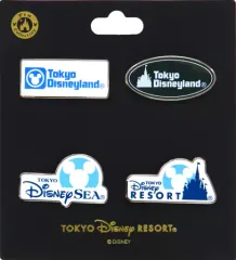【中古】バッジ・ピンズ ロゴ ピンバッジ4個セット 「ディズニー」 東京ディズニーリゾート限定