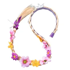 プリンセス 子供 おもちゃ 髪飾り 誕生日 小道具 ウィッグ プリンセスドレスアップアクセサリー仮装 ラプンツェル 金髪 キッズ かわいい カチューシャ ダンス YINKE （紫）