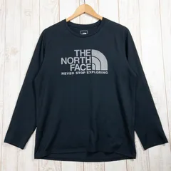 【Men's L ブラック系】 The North Face ( ザ・ノースフェイス ) ロングスリーブ GTD ロゴクルー ポリエステル ウェア トップス インナー シャツ ロングスリーブTシャツ クルーネック 化繊 z00050191