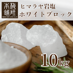 【梅研本舗】 食用 ヒマラヤ岩塩 ホワイト ブロック 10kg 塊 食塩