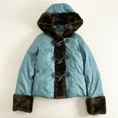 8j17 VIVIENNE TAM ヴィヴィアン タム ファー付 ダッフルダウンジャケット 1 ブルー Down Jacketのサムネイル
