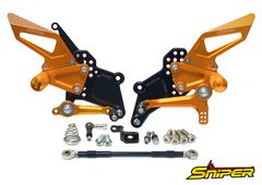 【アウトレット品】YZF-R25/YZF-R3 MT-25/MT-03 ストリート用 バックステップ 金 ABS対応