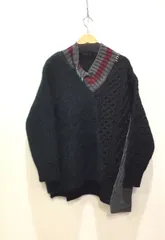 KOLOR　20/AW　20WCM-NO1301　秋冬セーター　サイズ3(Lサイズ程度)　VOLUME　WOOL　KID　MOHAIR　V　CRAZY　KNIT　GREENのサムネイル