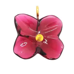 バカラ Baccarat フラワー ペンダントトップ K18 レッド ゴールド【中古】