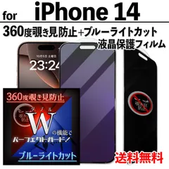 【iPhone14】360度覗き見防止＋ブルーライトカットフィルム iPhone液晶保護フィルム のぞき見防止 プライバシー保護 クリーナー付き ガラスフィルム 強化ガラス プライバシー保護 画面保護 目を守る アイフォン14