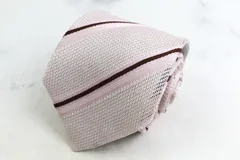 ビームスハート ブランド ネクタイ ストライプ柄 格子柄 シルク PO メンズ ピンク BEAMS HEART 【中古】