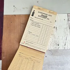 235・R-1112 　1950年代　コカコーラ　伝票　1冊（50組100枚）ヴィンテージ　ジャンクジャーナル　紙もの　ハンドメイド　古い紙　スクラップ　コラージュ　海外　レア　コレクション