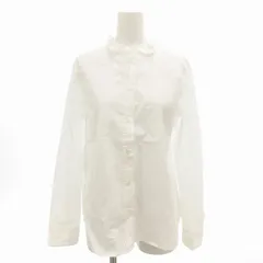 コントワーデコトニエ COMPTOIR DES COTONNIERS チュニックブラウス シャツ フリル ストレッチ 長袖 M 白 ホワイト /HD 1106