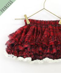 【未使用品】panpantutu チュチュプリンセス/タータンチェック レッド 90〜110cmキッズ