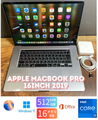 ［良品/GPU搭載］Apple MacBook Pro 16inch 2019/Core i7 2.6GHz/16GB/SSD512GB/Windows11/Office 2024/437