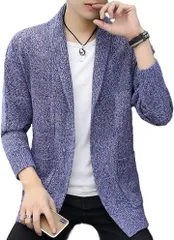 BENQUE(ベンケ) カーディガン ニット メンズ シンプル ストリート アウター スリム( ライトブルー,  L)