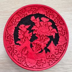中国伝統工芸品 堆朱 香合 牡丹 - メルカリ