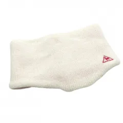 【美品】ルコック ネックウォーマー 白×ピンク ロゴ刺しゅう ウール混   ゴルフウェア le coq sportif