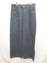 ◇ Θ classicalelf クラシカルエルフ ハイウエスト デニム ワイド パンツ ジーンズ サイズXL ネイビー レディース E  【1507100002969】