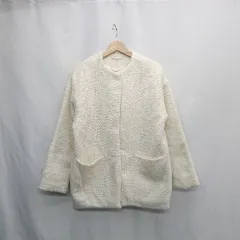 ◇ ⊇ Chez toi 長袖 ノーカラージャケット サイズ表記なし オフホワイト系 レディース E  【1502180036378】のサムネイル